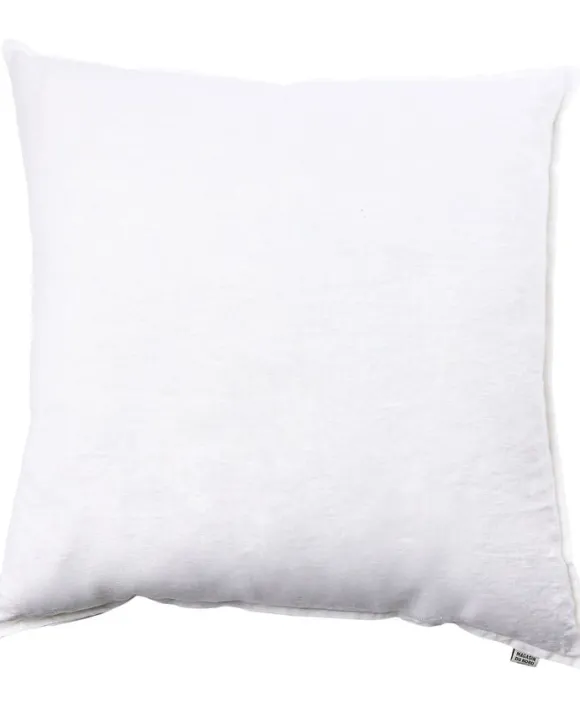 Linne tvättad kudde White 60x60