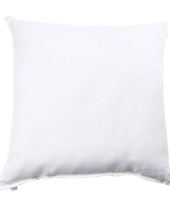 Linne tvättad kudde White 60x60
