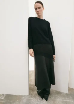 long lace-trimmed sweater
