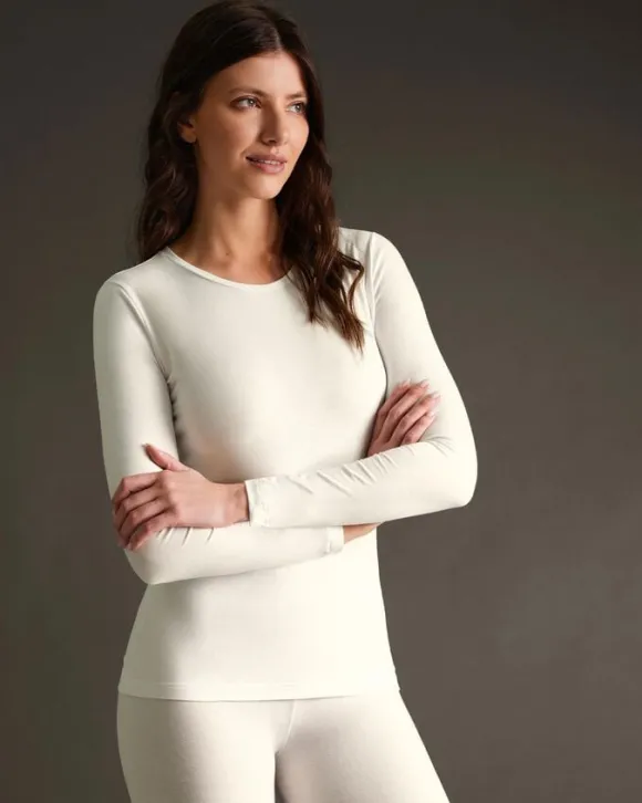 Long sleeve T-shirt O neck Wool Lyocell