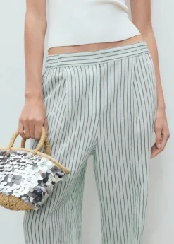 Low-rise striped pants