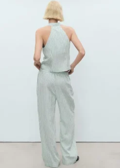 Low-rise striped pants