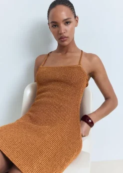 Lurex dress with crossed back