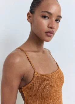 Lurex dress with crossed back