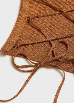 Lurex knitted top with crossed back