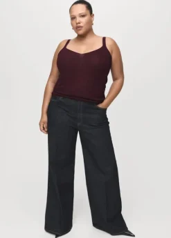 Lurex knitted V-neck top