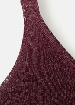 Lurex knitted V-neck top