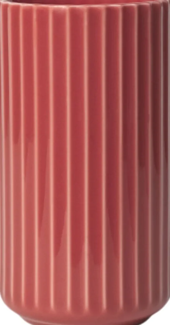 Lyngby Vase H15. 5 cm rød porcelæn