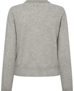 Mabel 15 Langærmede polo strikcardigan - 100% Cashmere