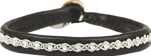 Malin Facet Silver Beads Black 17 cm