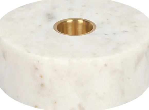 Marble base Candleholder, White, 3,5x10 cm