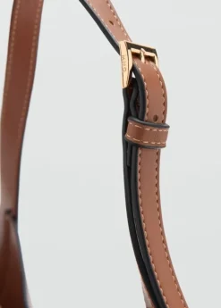 Medium faux leather shoulder bag