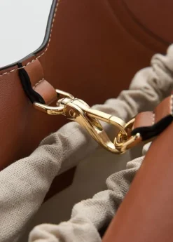 Medium faux leather shoulder bag
