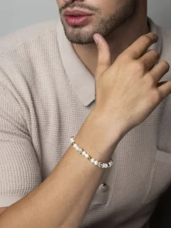 Men's Evil Eye Pearl Bracelet
