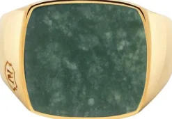 Men's Gold Signet Ring with African Turquoise