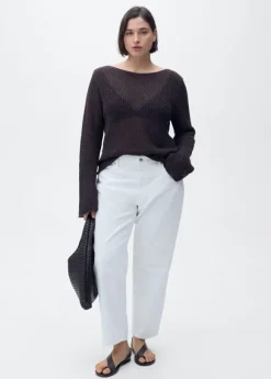 Mid-rise straight jeans