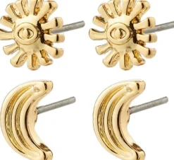 MISHA earrings, 2-in-1 set, gold-plated