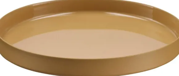MM GRENADA deco tray, round, honey mustard