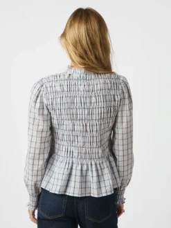 Mocca Smock Check Blouse