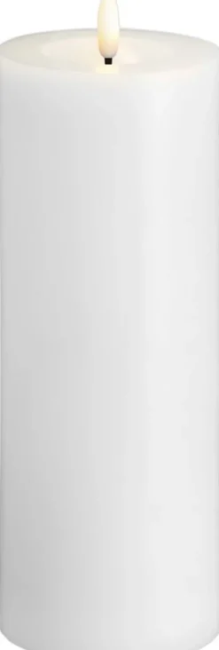 Moods & More - LED Pillar Candles, Silk, Melted, Classic white, 74x200