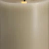 Moods & More - LED Pillar Candles, Silk, Melted, Kit grey, 74x100 mm