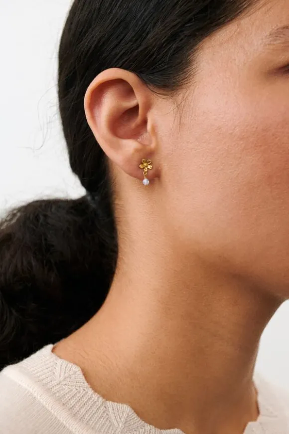 Moonstone Poppy Earsticks