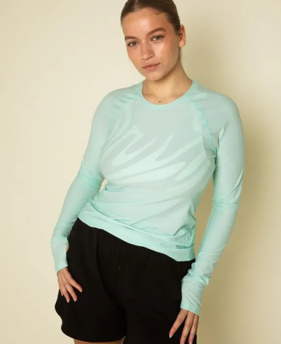 Motion performance langærmet tee - Mint