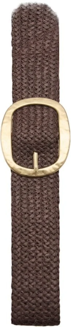 Natural fibre belt with oval buckle