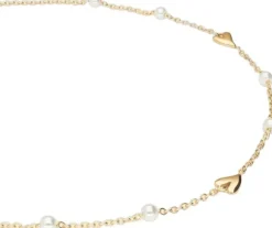 Necklace hearts & pearls