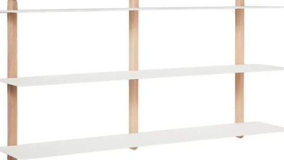 Nivo hylde stor D lys eg/ hvid