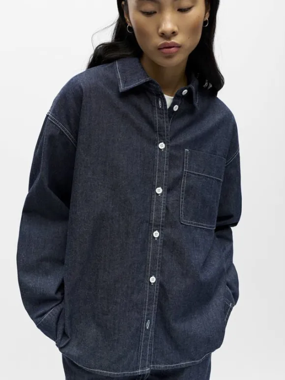 OBJGINA L/S LO DENIM SHIRT NOOS