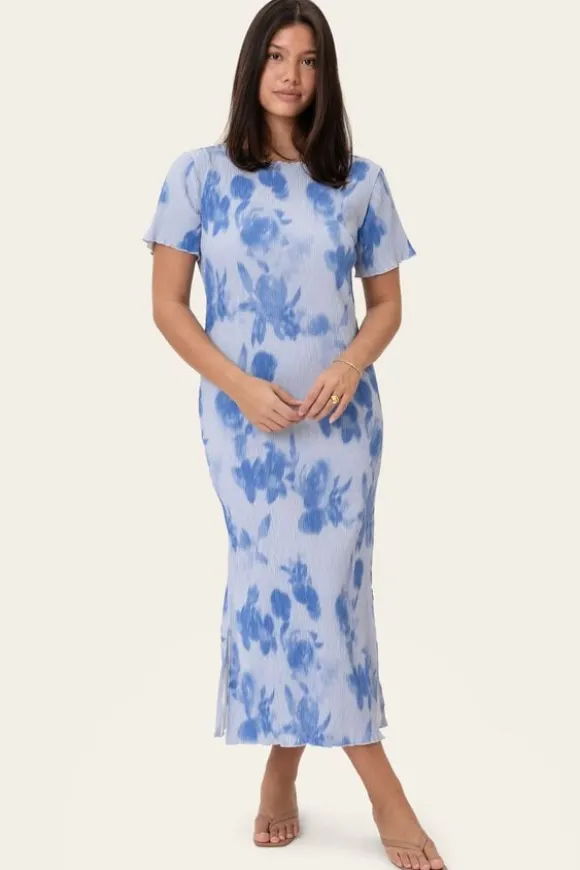 OdaIC SS Dress - Abstract Blue Flow