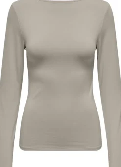 ONLEA L/S 2-WAY DEEP NECK TOP JRS N