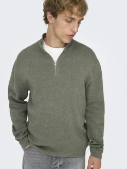 ONSTING LIFE REG HALF ZIP KNIT NOOS