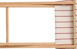 Outdoor Market Folding Stool - Beige with red stripe -