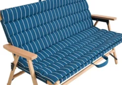 Outdoor Market Sofa Cushion - Blue with beige stripe -