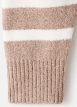 Oversized striped turtleneck sweate