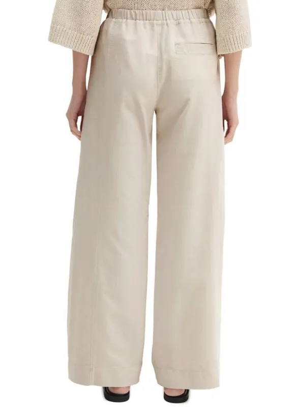Pants, wide leg, drawstring and ela