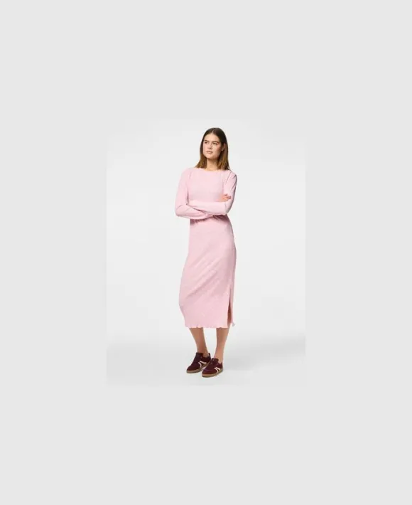 PCFLORA LS MIDI DRESS JRS BC
