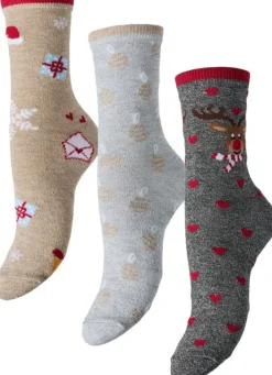 PCJINGLE XMAS GLITTER SOCKS 3-PACK