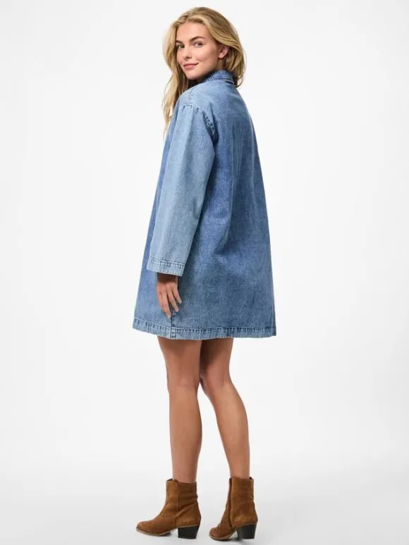 PCKENYA LS A-SHAPE DENIM DRESS NOOS