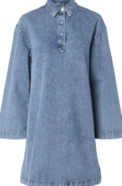 PCKENYA LS A-SHAPE DENIM DRESS NOOS
