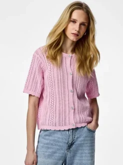 PCNUKA SS O-NECK KNIT CARDIGAN NOOS