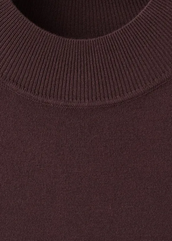 Perkins-neck knitted dress