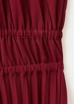 Pleated halter neck dress