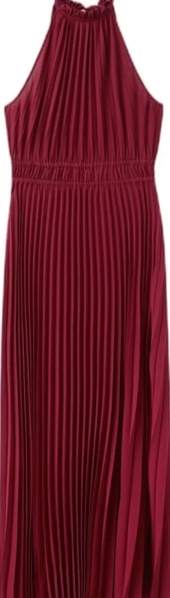 Pleated halter neck dress
