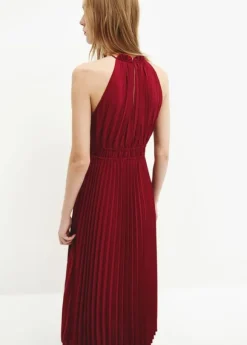 Pleated halter neck dress