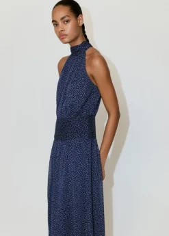 Printed halter-neck dress