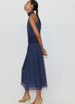 Printed halter-neck dress
