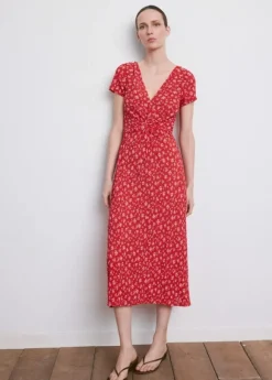 Printed midi-dress